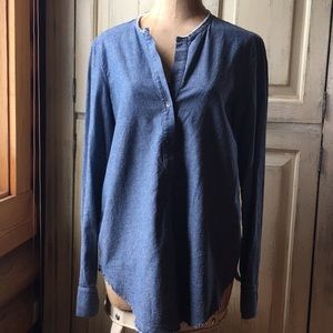 Raquel Allegra chambray denim tunic blouse medium